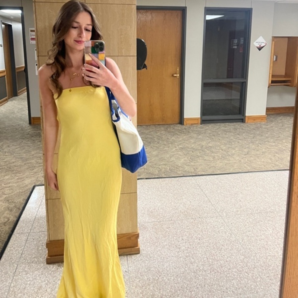 SUMMER AWAY Matera Strapless Maxi Dress in Yellow M - Picture 6 of 10